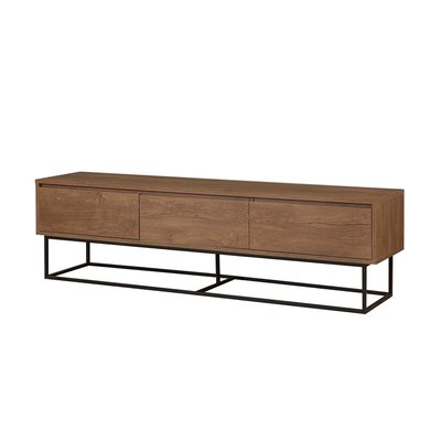 Meuble TV 3 tiroirs décor noyer L180 cm - Milo CALICOSY