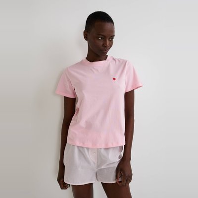T-shirt col rond broderie coeur MONOPRIX