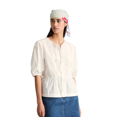 Blouse péplum regular en popeline de coton MARC O’POLO DENIM