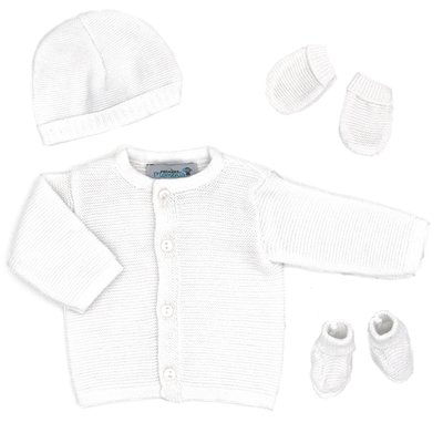 Ensemble tricoté - 100% coton bio - 1 à 3 mois PREMIERS MOMENTS