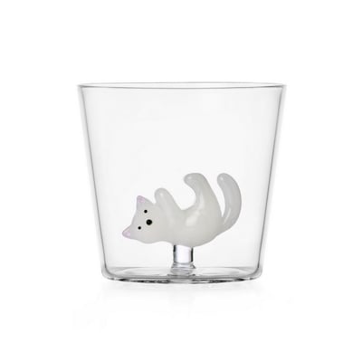 Verre à eau chat  TABBY CAT white cat ICHENDORF