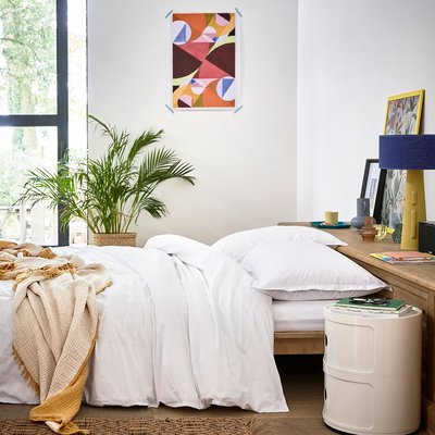 Housse de couette en percale de coton gris, ALCOVE OLIVIER DESFORGES