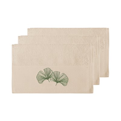 Lot de 3 serviettes invité NOA GINKGO SENSEI MAISON
