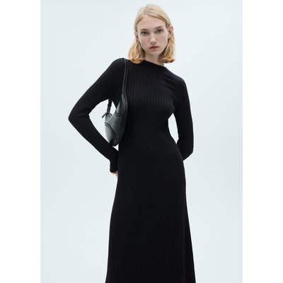Robe évasée maille col montant MANGO