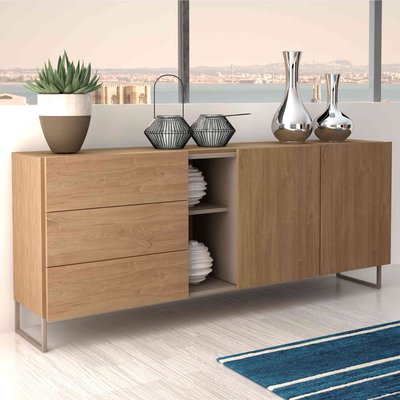 Commode 2 portes 3 tiroirs avec niches TERRE DE NUIT