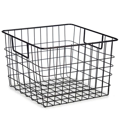 Panier de rangement métal noir 32x29x19.5cm WADIGA