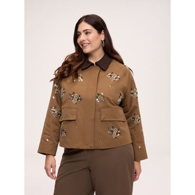 Veste avec broderies florales FIORELLA RUBINO