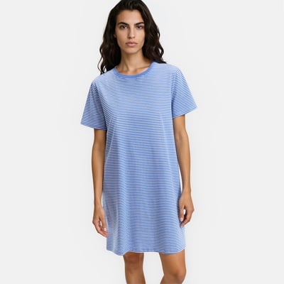 Chemise de nuit en jersey de coton, imprimée fines rayures LA REDOUTE COLLECTIONS