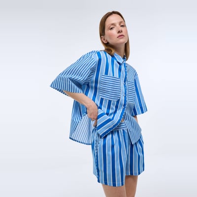 Pyjashort manches courtes rayé en coton BIO GOTS MONOPRIX