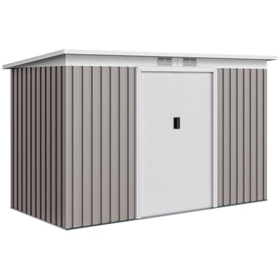 Abri de jardin Acier galvanisé Gris clair OUTSUNNY