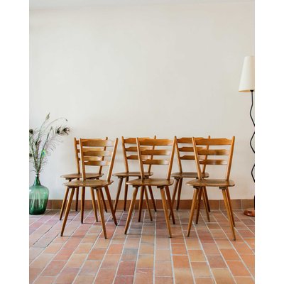 Lot de 6 chaises bistrot Claude N°575 - Bon état DEBONGOUT