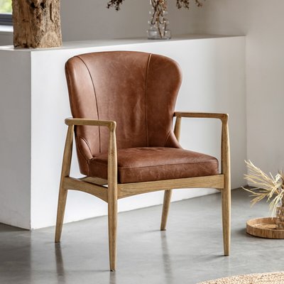 Thorpes Rounded Leather Accent Chair SO'HOME