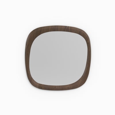 Miroir carré en placage noyer, 120 x 120 cm - YOKO MAISON PAVANE
