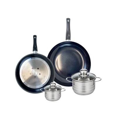 Batterie 2 poêles 28/32cm + 2 faitouts 12/16cm PRIMA BRILLANT ELO