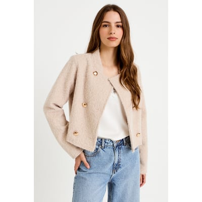 Veste droite cropped effet polaire CACHE CACHE