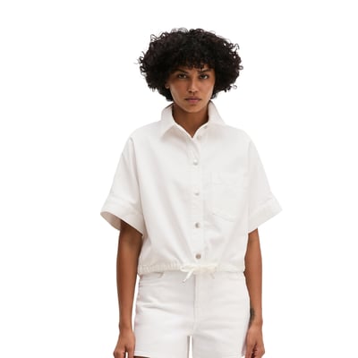 Blouse en jean regular en mélange de coton organique et de lyocell MARC O'POLO