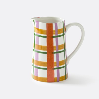 Carafe faïence avec motifs carreaux, Kael LA REDOUTE INTERIEURS