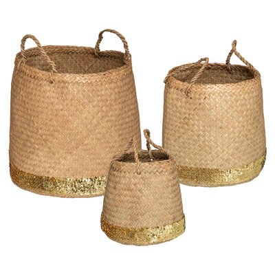 Set de 3 paniers ronds à anses ATMOSPHERA