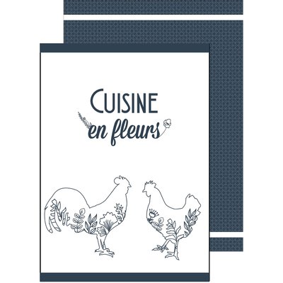 Torchon(s) imprimés en coton, Cuisines Des Coqs C DESIGN HOME TEXTILE
