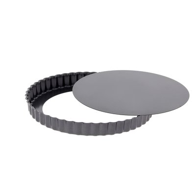 Moule à tarte 32 cm en acier antiadhésif avec fond démontable DE BUYER