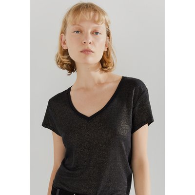 Tee-shirt col V en lin foil IKKS
