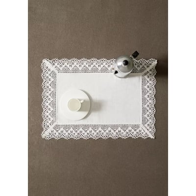 Set de table en lin jacquard floral avec dentelle MANGO HOME