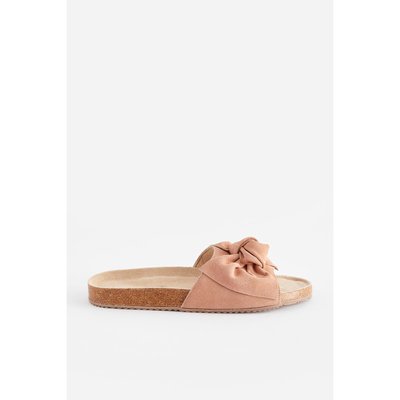 Chaussons style mules en daim avec nœud NEXT