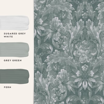 Papier peint Fleurs Apolline Jade LAURA ASHLEY