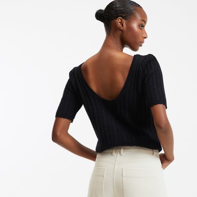 Pull col rond en fine maille LA REDOUTE COLLECTIONS