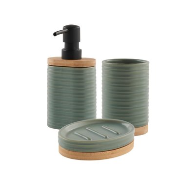 Set salle de bain strié 3 pièces céramique LILY GUY LEVASSEUR