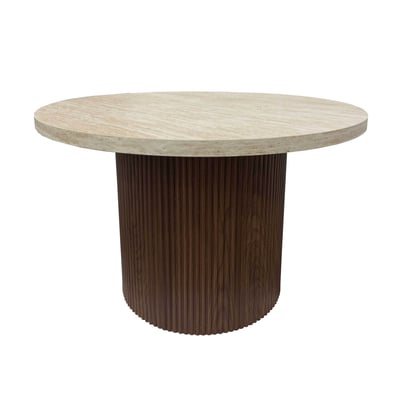 Table basse effet bois foncé ronde 70 x 45 cm, VICKY OVIALA