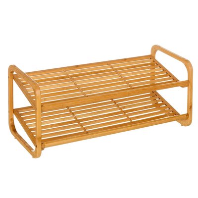 Étagère à chaussures bambou 2 étages 76x33x33cm WADIGA