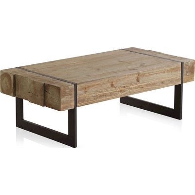 Table basse bois naturel pieds métal style industriel RECOLLECTION