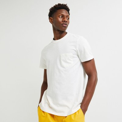 T-shirt col rond manches courtes en coton slub BIO MONOPRIX