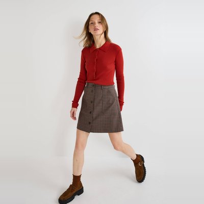 Pull col polo contenant du coton et cachemire MONOPRIX