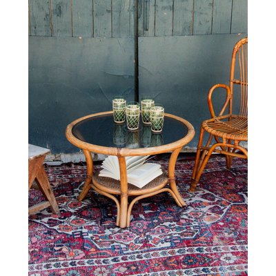 Table basse en rotin Nadine N°154 - Bon état DEBONGOUT