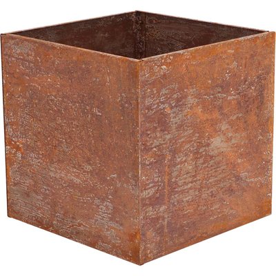 Jardinière en acier corten rouille 38 x 38 x 38 cm JARDINDECO