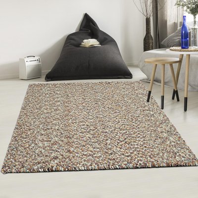 Tapis longs poils shaggy tissé en laine motif faux uni BOUCLEN UN AMOUR DE TAPIS
