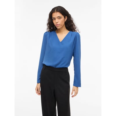 Chemisier Femme Forever 21 Taille S Col V Bleu Imprimé Géométrique - Occasion Très Bon état
