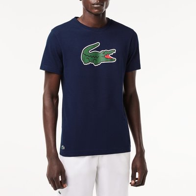 Camiseta de cuello redondo, de punto, con logo LACOSTE