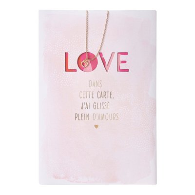 Carte amour collier cœur LOVE DRAEGER PARIS