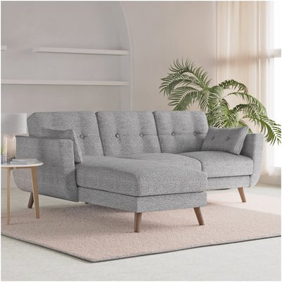 Arlo Soft Linen Left Hand Corner Click Clack Sofa Bed SO'HOME
