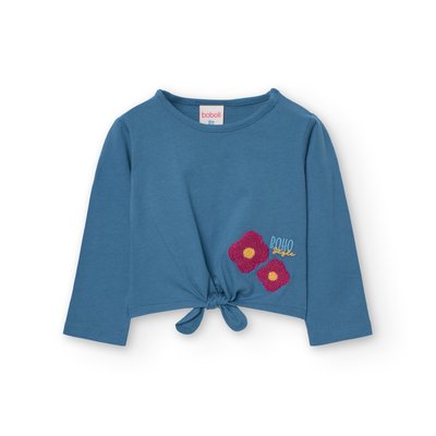 T-shirt avec nœud décoratif et dessin de fleurs BOBOLI