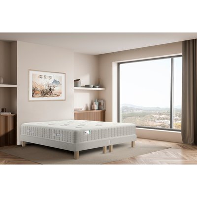 Sommier tapissier lattes et ressorts + pieds H17cm SIMMONS