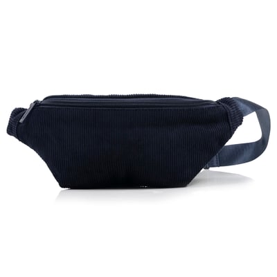 Sac banane velours côtelé marine avec bandoulière ajustable ISOTONER