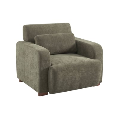 Fauteuil tissu pieds en bois d'hévéa 1 place DANY SWEEEK