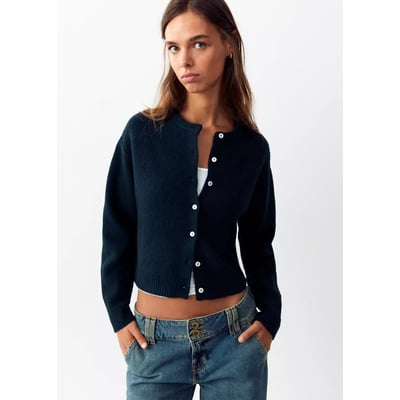 Cardigan côtelé avec boutons MANGO TEEN