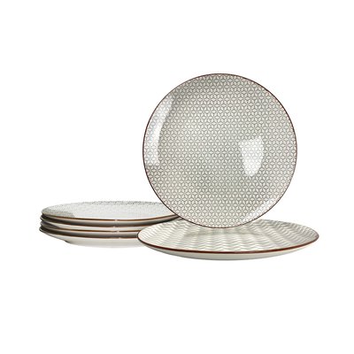 Lot de 6 grandes assiettes, SLOW ARTIME