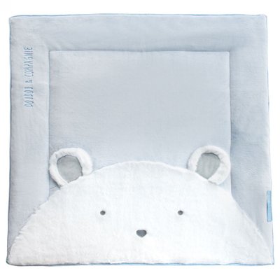 Tapis de chambre 100x100 cm Tapidou Ours bleu DOUDOU ET COMPAGNIE