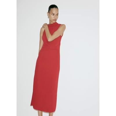 Robe drapée fente latérale MANGO